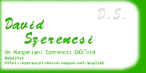 david szerencsi business card